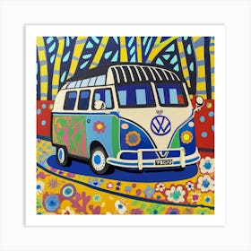 Hippie camper Art Print