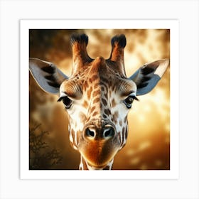 Giraffe Face Art Print