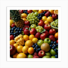 Basket Full Of Fruit Art Print