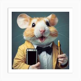 Mouse In A Suit Art Print