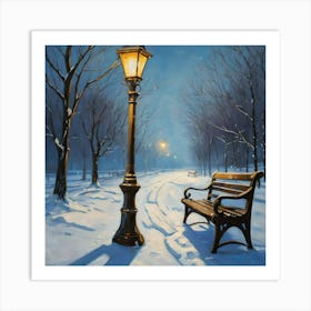 Winter's Midnight Glow Art Print