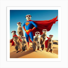 Super Meerkats 1 Art Print