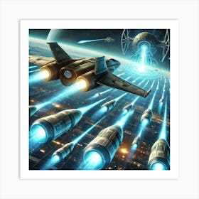 A Sci Fi Depiction Of A Peacekeeper Scout Emp Missiles Art Print