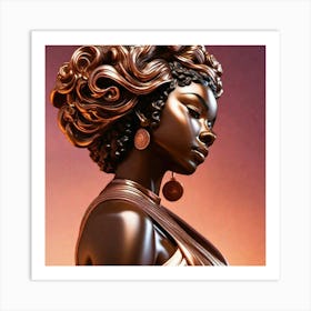 Bronze Statue Of A Woman 1 Art Print