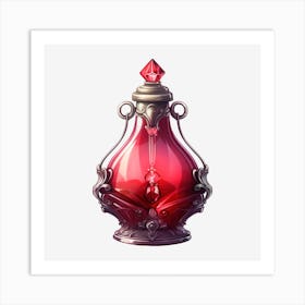 Red Apothecary Bottle Art Print