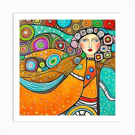 Abstract - Woman In Orange Art Print