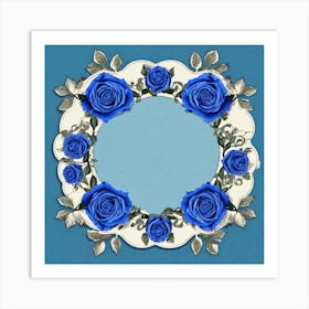 Blue Roses Frame 7 Art Print