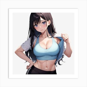 Anime Gym Girl Posing Art Print