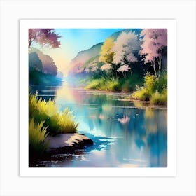 River In Spring Art Print