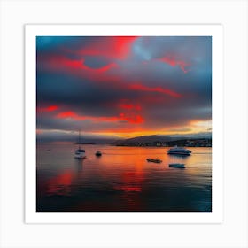 Sunset Over The Bay Art Print