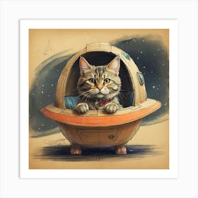 Cat In Spaceship Art Print