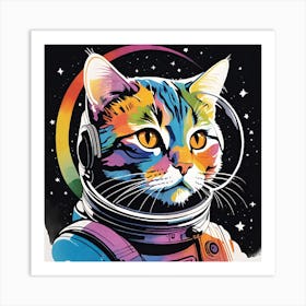 Astronaut Cat Art Print