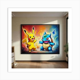 Pokemon Pikachu And Pikachu Art Print