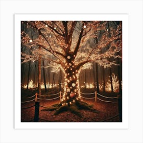 Christmas Tree In The Forest Art Print