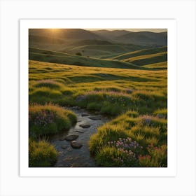 Sunset In The Hills 3 Art Print