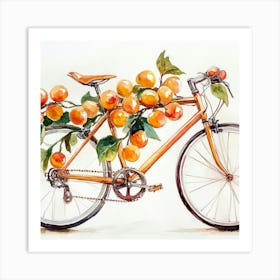 Peach Bicycle Art Print