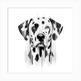 Dalmatian Dog - Abstract Line Art Illustration 197 Art Print