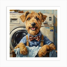 Laundry Airedale 15 Art Print