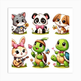 Cute Animals 2 Art Print