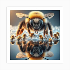 Buble bee with young Art Print