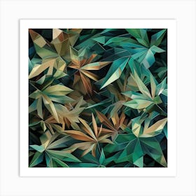 Abstract Background With Leaves Art Print