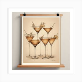 Martini Glasses 1 Art Print