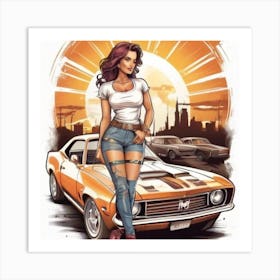 Car Girl Art Print