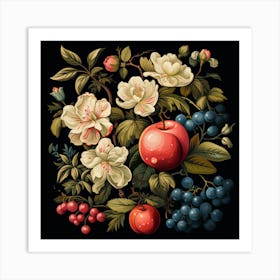 Fruit And Flowers Art Print