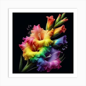 Rainbow Flowers Art Print