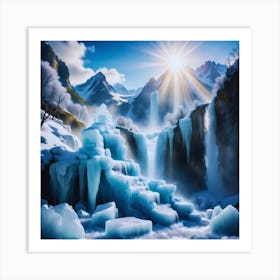 Ice Waterfall Art Print