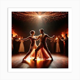 Dancers In Flames 1 Art Print