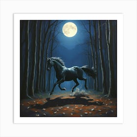 Horse In The Woods 10 Art Print