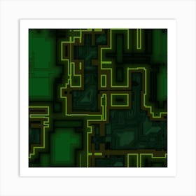 Seamless Pattern Texture Background Circuit 1 Art Print
