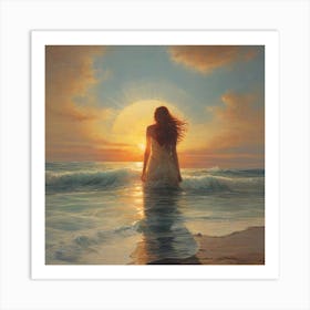 Sun with sea Art Print