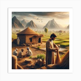 work in village Art Print