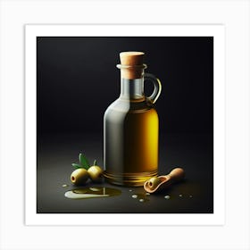 Olive Oil Bottle Art Print