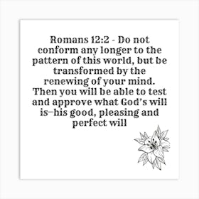 Romans 12:2 Art Print