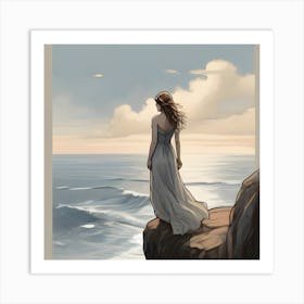 Girl By The Sea 1 Art Print