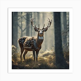 Deer In The Forest 72 Art Print