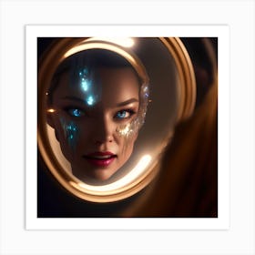 Girl In A Mirror 1 Art Print