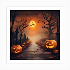 Halloween Pumpkins Art Print