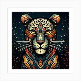 Tribal African Art Leopard 3 Art Print