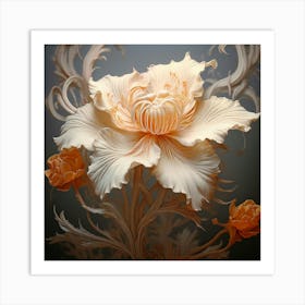 Flower Motif Vintage Art Silverpoint Artpastel Theme Sf Intricate Artwork Masterpiece Ominous 666272163 (2) Art Print