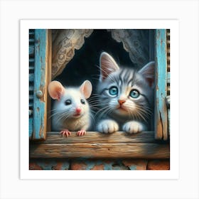 Cat And Mouse Art Print