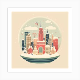 New York City Usa 3 Snowglobe Art Print