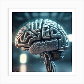 Futuristic Brain 12 Art Print