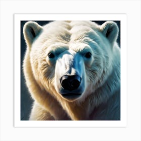 Polar Bear Cub lit by Moonlight Art Print