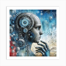 Robot Head Art Print