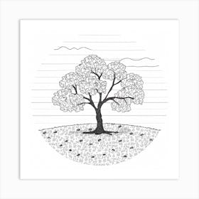 Tree In The Field Art Print