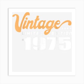 Vintage Birthday Retro 1975 Limited Edition Art Print